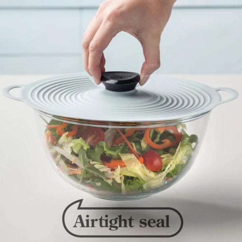 CYROX 3 Sizes Silicone Lids - Reusable Suction Microwave, Freeze Food Storage Cover Food-Grade Grip fits Cups, Bowls, Plates, Pots, Fridge Dishwasher Safe For interlocking handles (Large) - Image 5