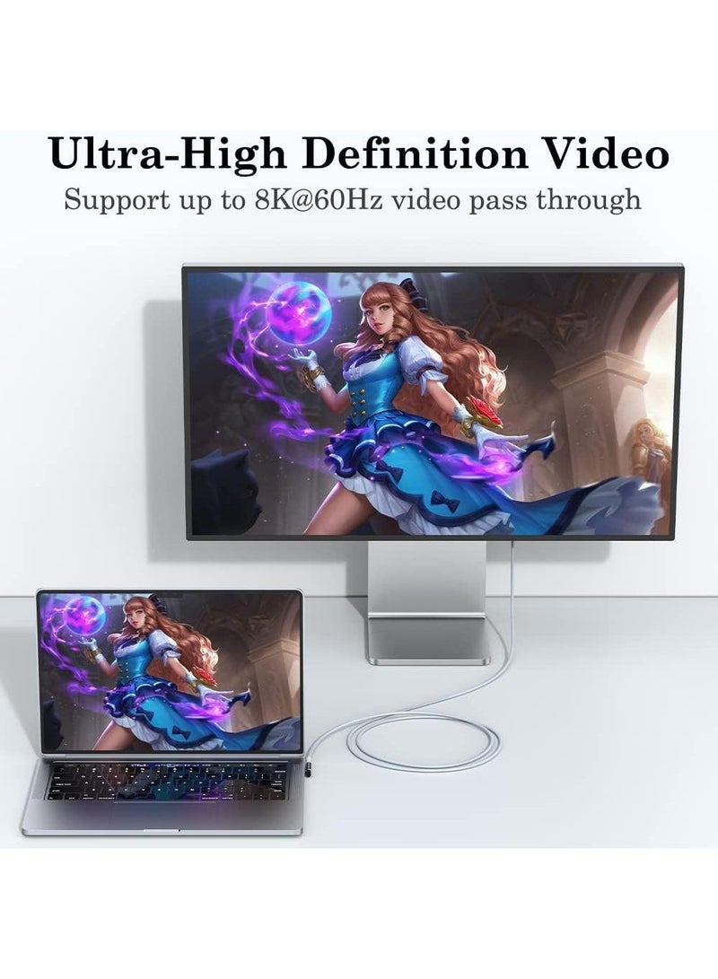 Sweet seven USB C Right Angle Adapter 2 Pcs USB C Male to Female 90 Degree Connector with 40 Gbps PD 100W 8K 60hz Video Charge Compatible for Thunderbolt 4 MacBook Pro/Air and More Type C Devices(Middle Bend) - Image 4