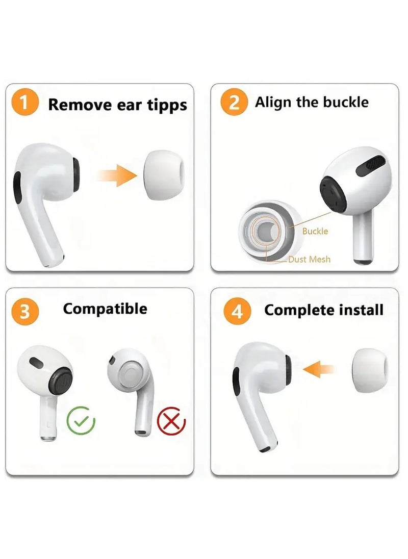[3 Pairs + 3-in-1 Cleaning Kit] Premium Silicone Ear Tips for AirPods Pro & Pro 2 – Noise Reduction – S/M/L Sizes – Charging Case Compatible + Storage Box – Must-Have for Apple Users
