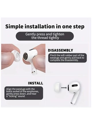 [3 أزواج + مجموعة تنظيف 3 في 1] أطراف أذن من السيليكون الفاخر لأجهزة AirPods Pro وPro 2 - تقليل الضوضاء - مقاسات S/M/L - متوافقة مع علبة الشحن + صندوق تخزين - يجب اقتناؤه لمستخدمي Apple - view 3