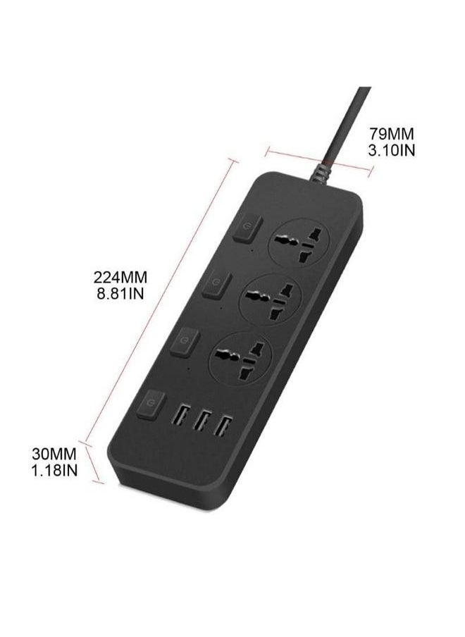 HOMESTAR 110-250V Power 2500W With 3 Universal Socket Multiple USB，Plug Extension Cable For Phone Charging  - Image 3