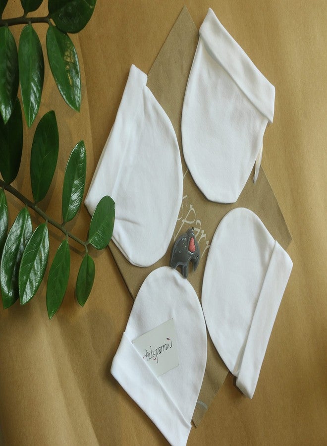 PICKSPARROW Soft Cotton Newborn Baby Caps Set/Newborn Essentials (Solid White, Pack of 4) (9-12 Months) - Image 2