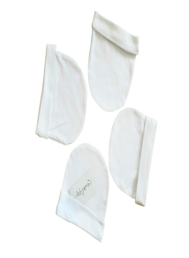 PICKSPARROW Soft Cotton Newborn Baby Caps Set/Newborn Essentials (Solid White, Pack of 4) (9-12 Months) - Image 1