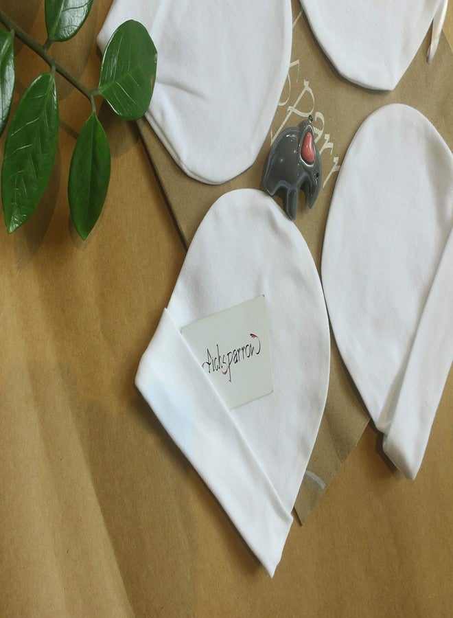 PICKSPARROW Soft Cotton Newborn Baby Caps Set/Newborn Essentials (Solid White, Pack of 4) (9-12 Months) - Image 3