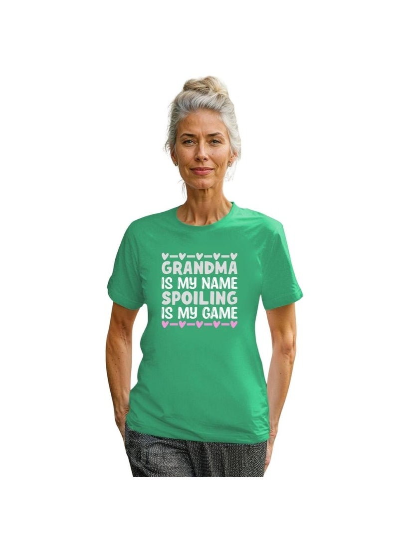 PRINTSHOP4ME Grandma T-Shirt–Round Neck|Cotton Fabric|Half Sleeve–Comfortable Casual Tshirt For Grandmother|Gift For Grandmothers,Moms&Senior Women - Image 1