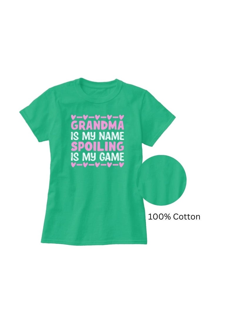 PRINTSHOP4ME Grandma T-Shirt–Round Neck|Cotton Fabric|Half Sleeve–Comfortable Casual Tshirt For Grandmother|Gift For Grandmothers,Moms&Senior Women - Image 5