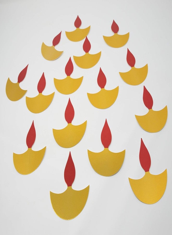 Desi Favors Small Diya Shaped Paper Cutouts | Home Traditional Festive Wedding, Mehendi, Happy Diwali, Decor | Diya Diwali Craft Backdrop Decorations | Indoor & Outdoor | 3.54x3.54 Inch (Pack of 15) - Image 4