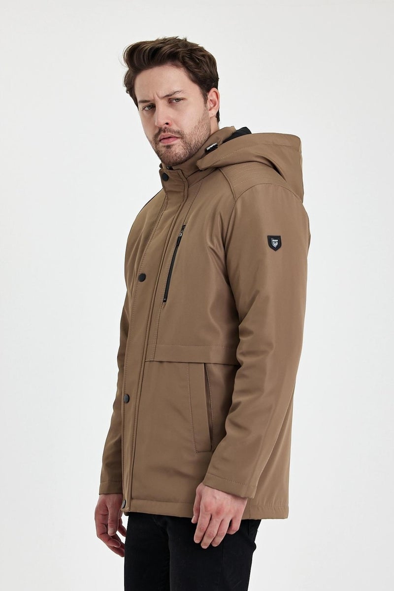 Sivaist Brown Thick Fur Lined Detachable Hooded Windproof and Waterproof Jacket&Coat  - Image 5