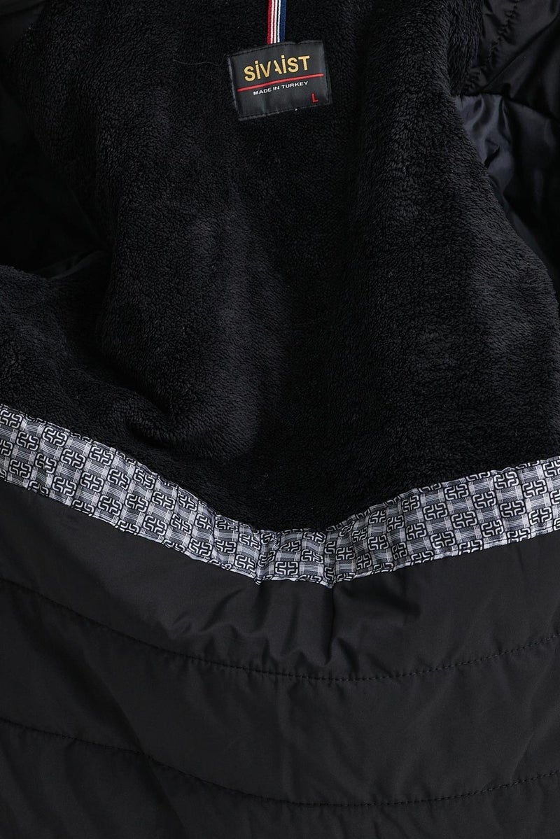 Sivaist Brown Thick Fur Lined Detachable Hooded Windproof and Waterproof Jacket&Coat  - Image 2