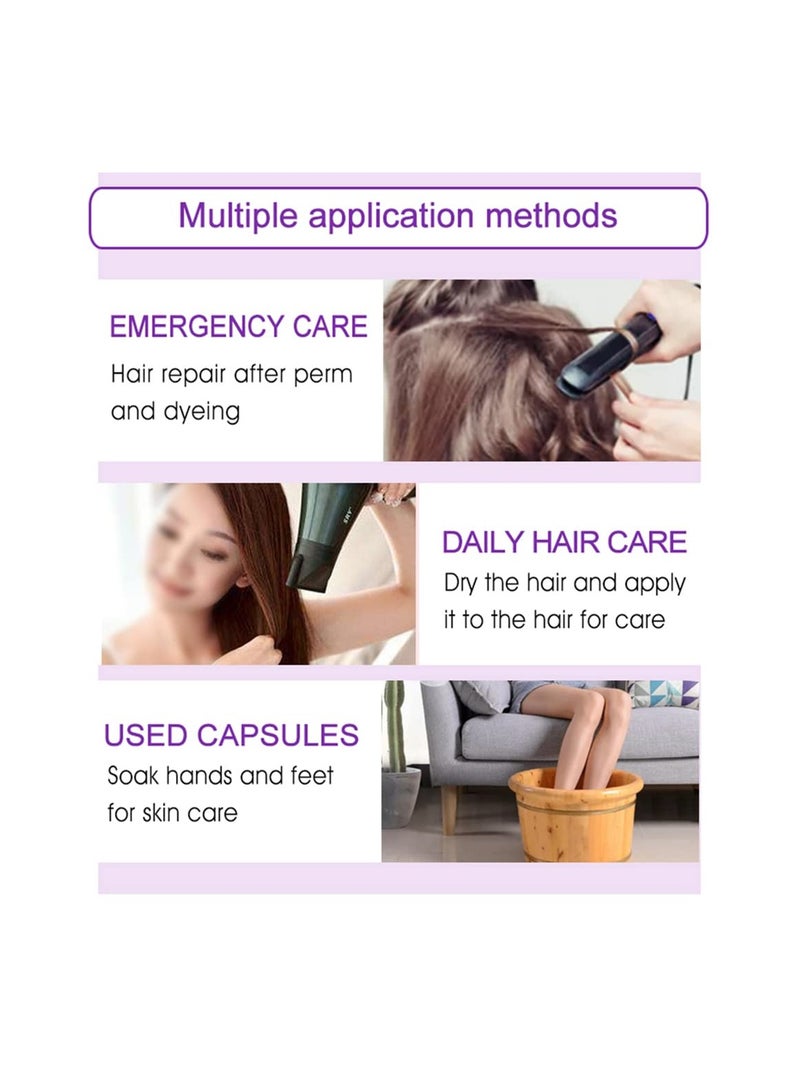 SYOSI Hair Vitamin Serum Capsule 30 PCS, Argan Macadamia Oil, Complex Oil for Smooth Silky Hair Mask Repair on Hair Oil, Silky Hair Growth and Repair for Dry and Frizzy Hair (Green)  - Image 3