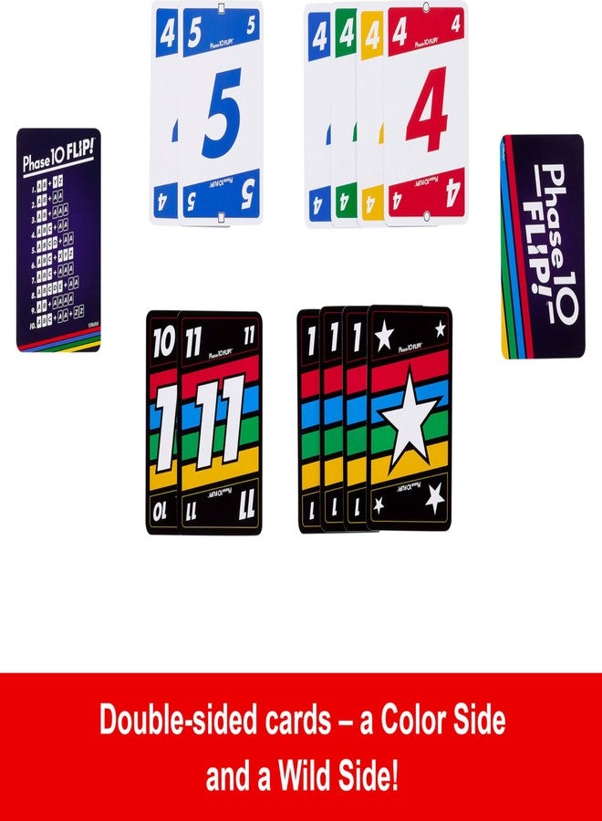 Mattel Games Phase 10 Flip Card Game, Family Card Game with Double-Sided Cards, Includes Special Color-Based Phases for 2-6 Players - Image 3