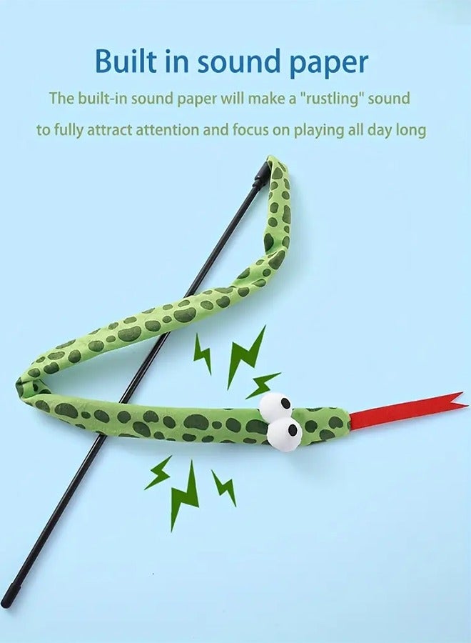 1 Piece Cat Toys Interactive Cat Wand Toys with Feather and Bell Safe Cat Teaser Catcher Stick Toy Colorful  for Cats Kittens Training Pets Exerciser - Image 1