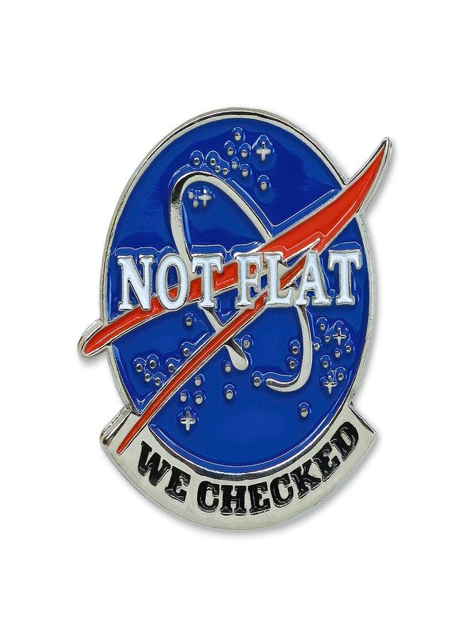 EvolveFISH Not Flat We Checked Lapel Pin - [1 1/8" Tall]