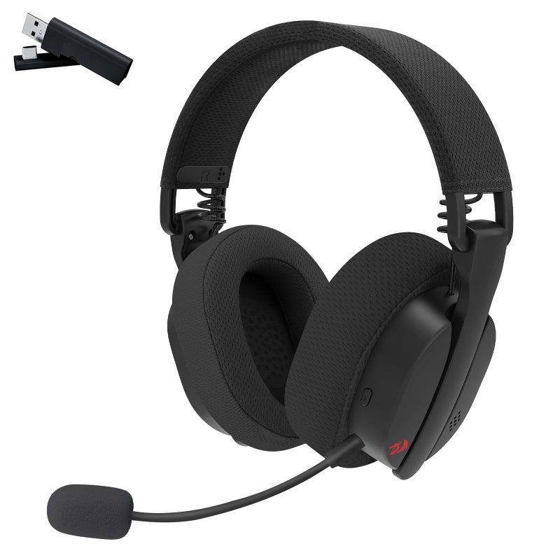 Redragon H888 Wireless Gaming Headset with 7.1 Surround Sound, Tri-Mode Gaming Headphones, 168G Lightweight Design - Detachable Mic - 40MM Driver Soft Memory Foam Padding Gamer Headset for PC, Black - Image 1
