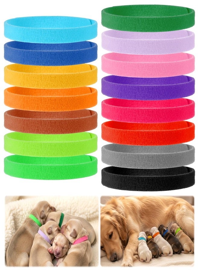 Macuezu 15 PCS Newborn Puppy Collars, 14 Inch Soft Adjustable Whelping Collars for Puppies, Whelping ID Bands Collar for Doggy, Kitten and Newborn Pet, 15 Colors - Image 1