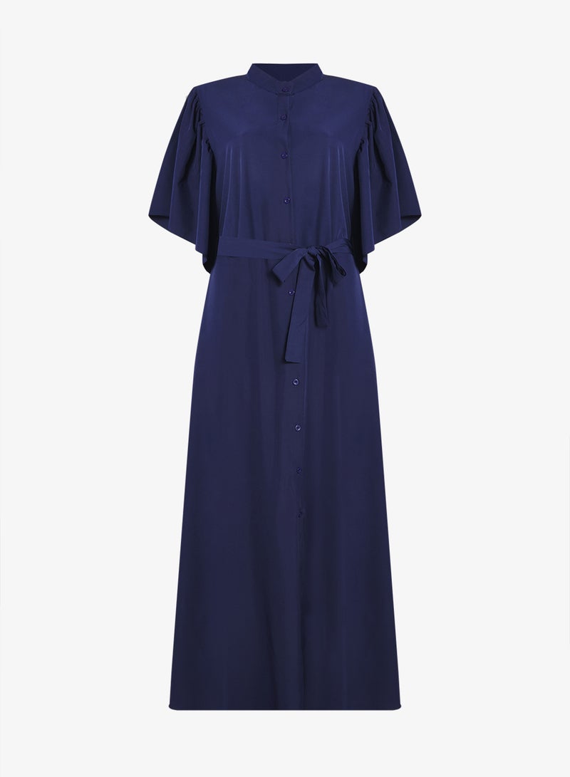 جينجر بلس فستان - بأزرار وأكمام مكشكشة - Image 1