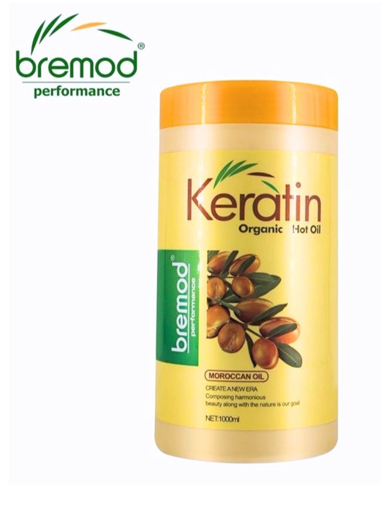 بريمود بدلة زيت الكيراتين العضوي بالأرغان المغربي للشعر التالف الباهت والمجعد 1000 مل - Image 1