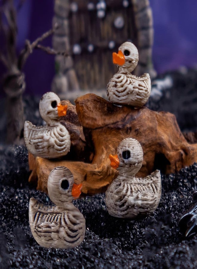 TSCVPJL 50Pcs Mini Ducks Skeleton Duck Figurines Tiny Ducks to Hide for Halloween Decorations, Horror Mini Resin Ducks for Hide and Seek Horror Scene Graveyard Garden Potted Party Decor - Image 4
