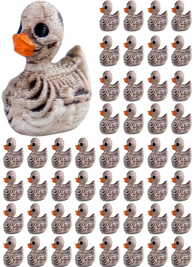 TSCVPJL 50Pcs Mini Ducks Skeleton Duck Figurines Tiny Ducks to Hide for Halloween Decorations, Horror Mini Resin Ducks for Hide and Seek Horror Scene Graveyard Garden Potted Party Decor - Image 1