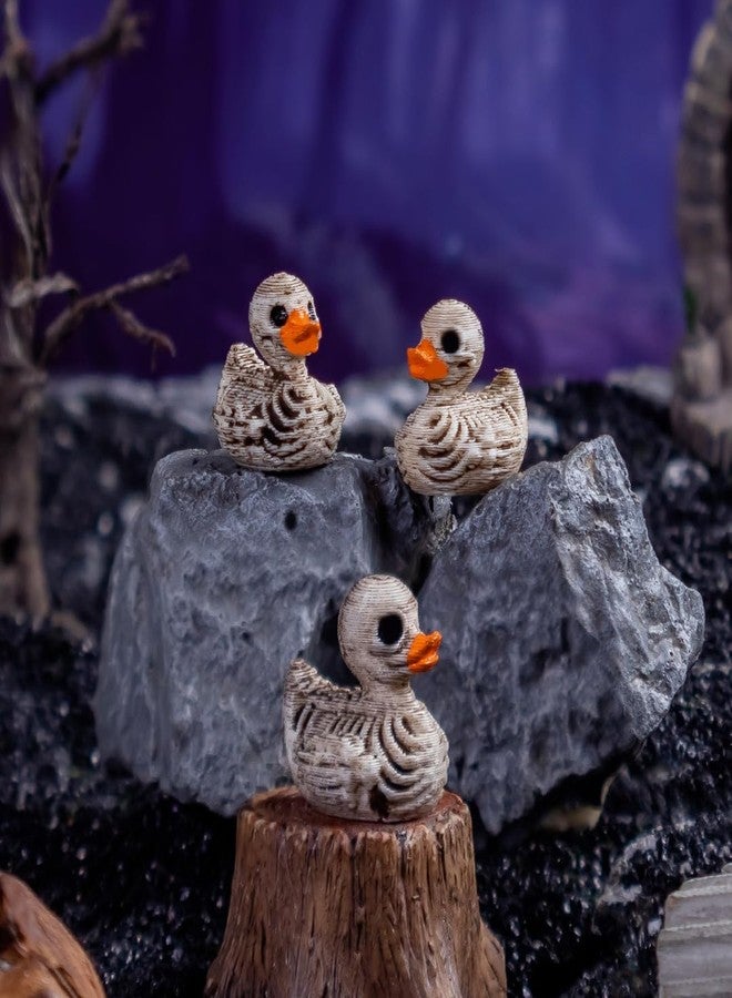 TSCVPJL 50Pcs Mini Ducks Skeleton Duck Figurines Tiny Ducks to Hide for Halloween Decorations, Horror Mini Resin Ducks for Hide and Seek Horror Scene Graveyard Garden Potted Party Decor - Image 5