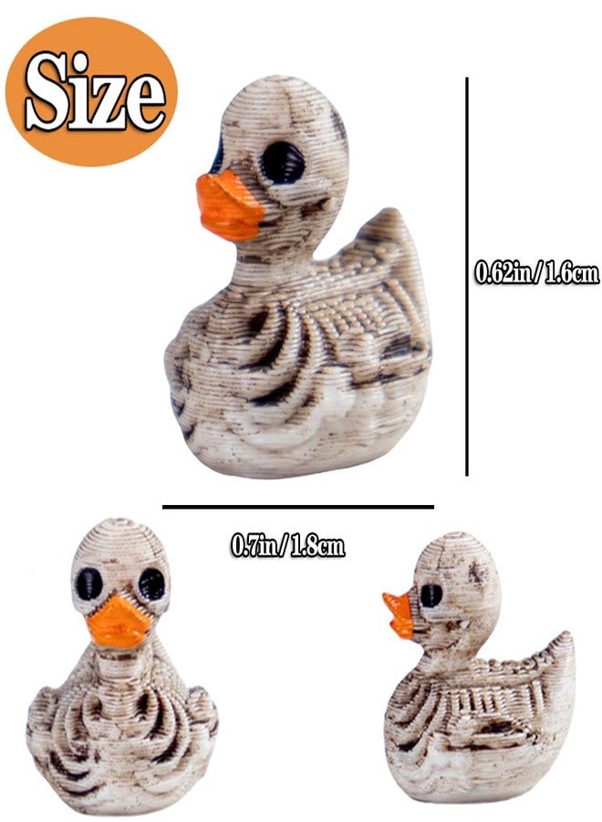 TSCVPJL 50Pcs Mini Ducks Skeleton Duck Figurines Tiny Ducks to Hide for Halloween Decorations, Horror Mini Resin Ducks for Hide and Seek Horror Scene Graveyard Garden Potted Party Decor - Image 2