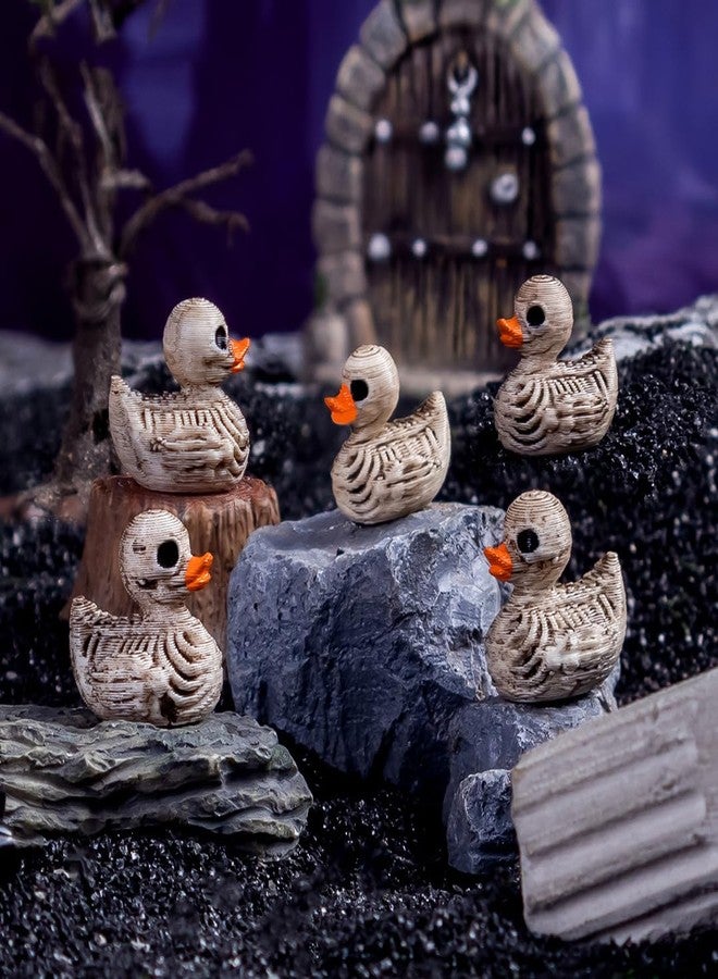 TSCVPJL 50Pcs Mini Ducks Skeleton Duck Figurines Tiny Ducks to Hide for Halloween Decorations, Horror Mini Resin Ducks for Hide and Seek Horror Scene Graveyard Garden Potted Party Decor - Image 3
