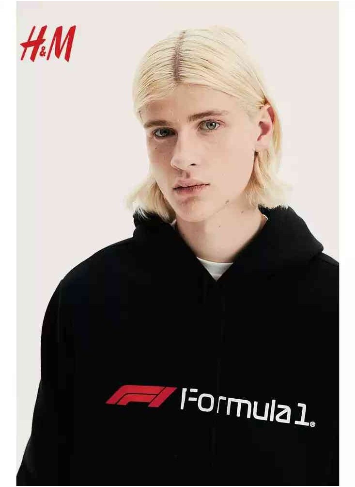 H and M - HM New Casual And Fashionable Loose Printed Hoodie - Image 1