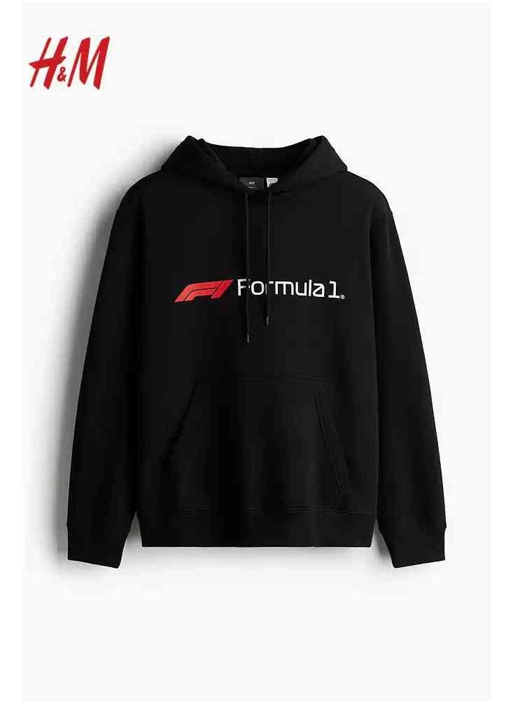 H and M - HM New Casual And Fashionable Loose Printed Hoodie - Image 1