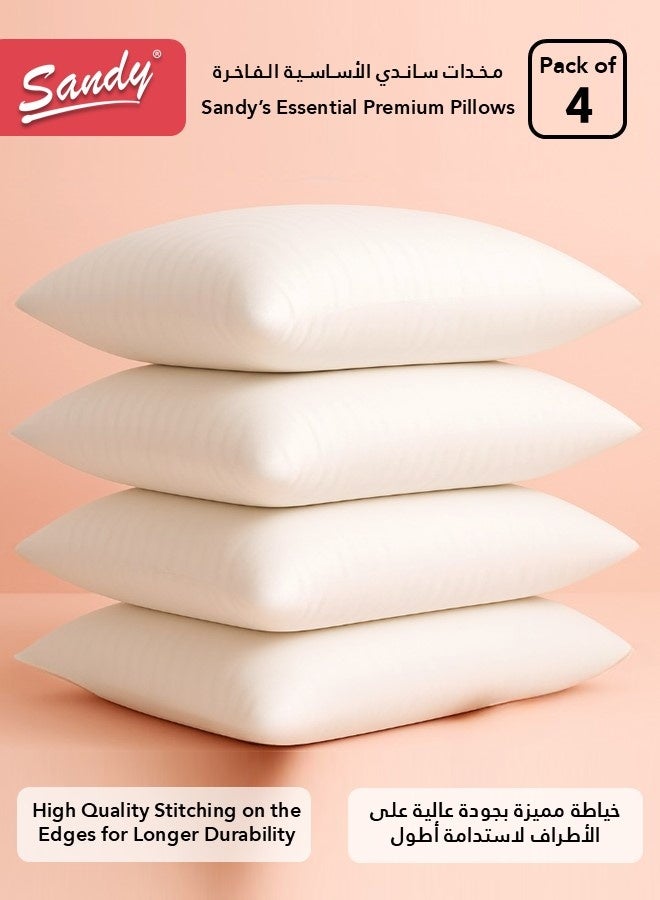 ساندي وسادة فندقية بوزن 1 كجم، حشوة فايبر مجوفة ناعمة، مقاس 50×75 سم، غطاء مايكروفايبر ناعم وممشط، تصميم صحي يدعم الرقبة والعمود الفقري، بنقشة خطوط فندقية (عبوة من 4 قطع) - Image 5