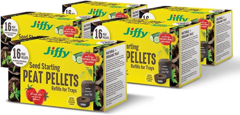 Jiffy حبوب بدء النباتات - حبوب الشتلات، 50 مم حبوب الخث، 80 عدداً - Image 1