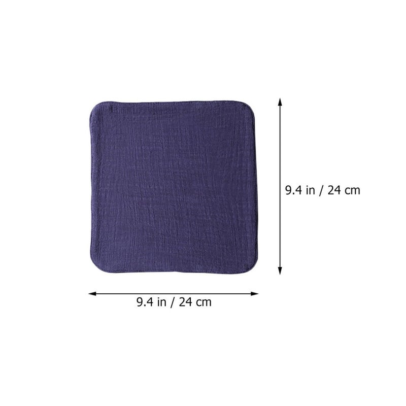 Thick Absorbent Cotton Linen Dish Towels Multipurpose Kitchen Cleaning 2pcs Blue - Image 3