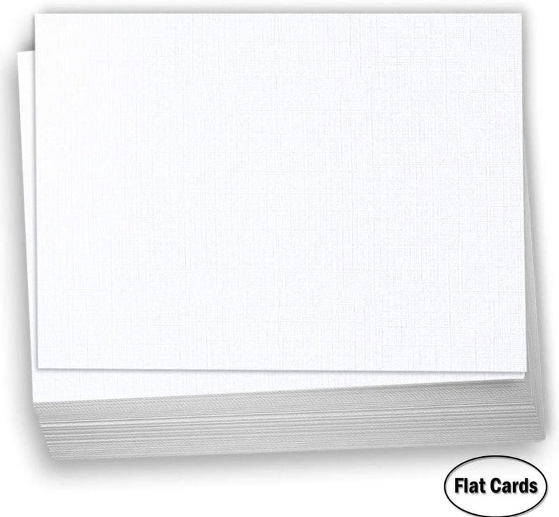 Hamilco White Linen Cardstock Paper - Flat 4.5x6.25" A6 Blank Index Cards Card Stock 80lb Cover 100 Pack - Image 2