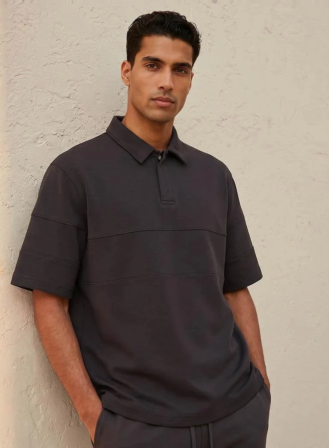 لاف بنجولين Love Pangolin Men Panelled Polo T shirt