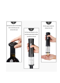 NIBEMINENT Electric Opener Battery-Powered Bottle Corkscrew Automatic Accessories Contains Foil Cutter Vacuum Pump Stopper Aerator Pourer Gifts Men for Lover Gift Home Kitchen  - Image 4