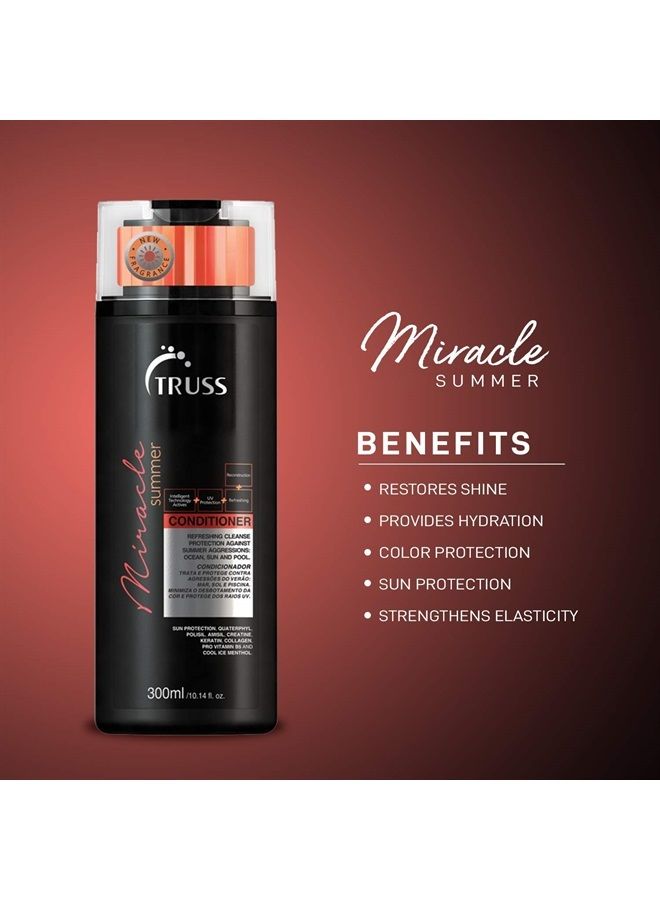 Truss Miracle Summer Conditioner - Moisturizing Conditioner, Protects Hair From Sun, UV, Ocean & Pool Water, Adds Shine, Prevents Color Fading - All Hair Types (10.14oz) - Image 4