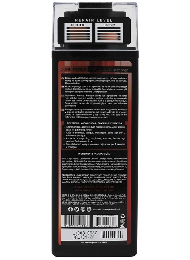 Truss Miracle Summer Conditioner - Moisturizing Conditioner, Protects Hair From Sun, UV, Ocean & Pool Water, Adds Shine, Prevents Color Fading - All Hair Types (10.14oz) - Image 1