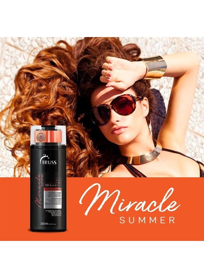 Truss Miracle Summer Conditioner - Moisturizing Conditioner, Protects Hair From Sun, UV, Ocean & Pool Water, Adds Shine, Prevents Color Fading - All Hair Types (10.14oz) - Image 3
