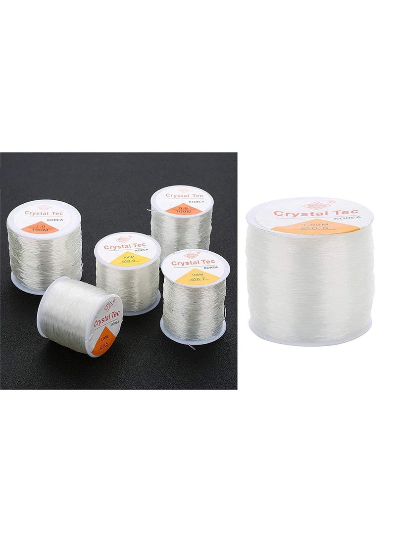 DIY Crafts - Diy Crafts 13172 Crystal Tec Korea Diy Beading Stretch Cords Elastic Line Jewelry Making Supply Wire String Jeweleri Thread, Pack of 1 Roll (Multicolor) - Image 1