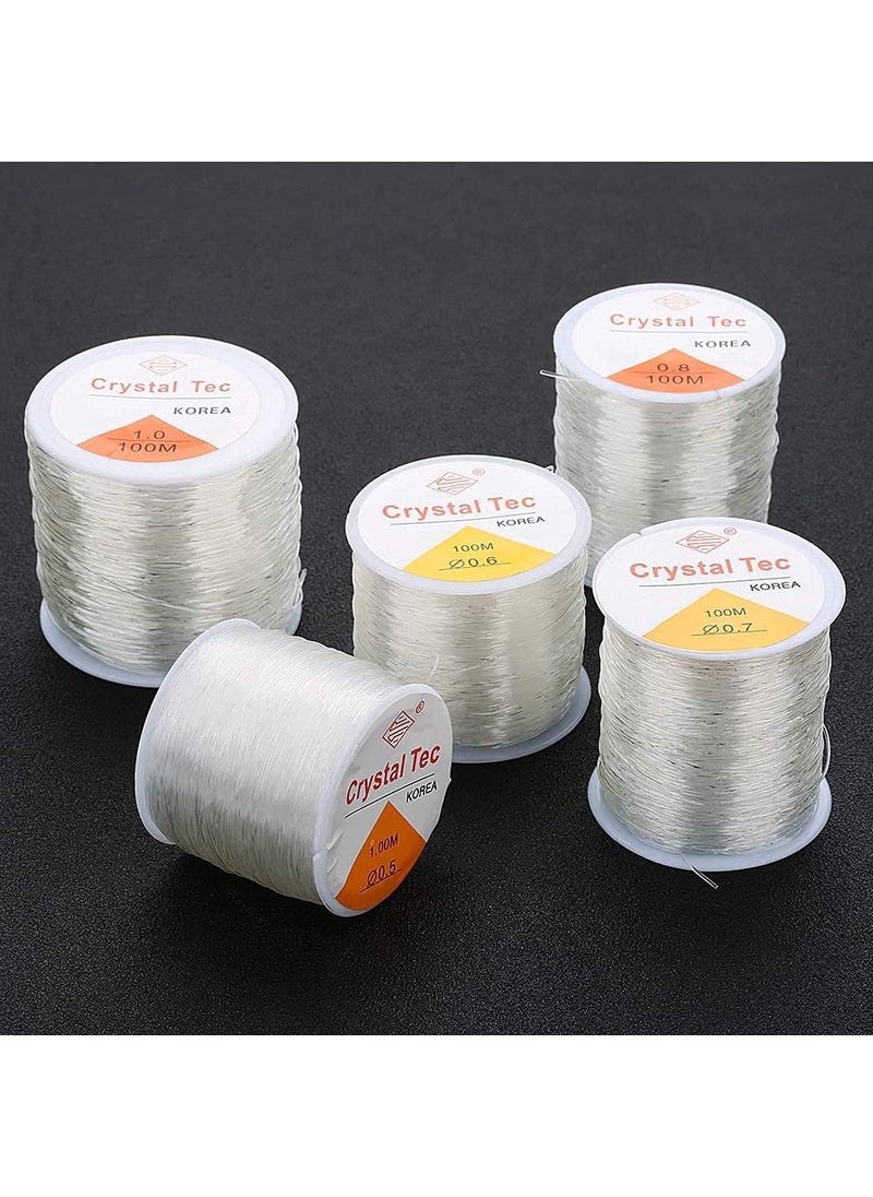 DIY Crafts - Diy Crafts 13172 Crystal Tec Korea Diy Beading Stretch Cords Elastic Line Jewelry Making Supply Wire String Jeweleri Thread, Pack of 1 Roll (Multicolor) - Image 1