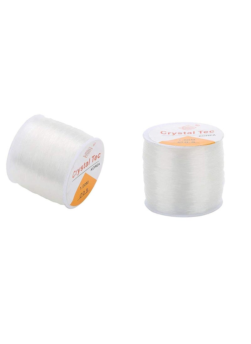 DIY Crafts - Diy Crafts 13172 Crystal Tec Korea Diy Beading Stretch Cords Elastic Line Jewelry Making Supply Wire String Jeweleri Thread, Pack of 1 Roll (Multicolor) - Image 1