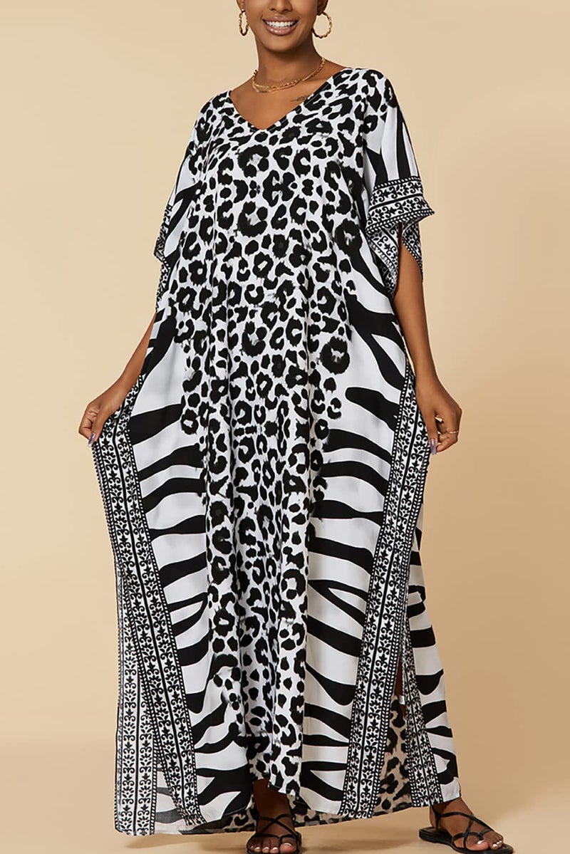 YouKD Women's Summer Kaftan Maxi Bohemian Robes Beach Coverup Dress Long Kimono One Size Gown - Image 3