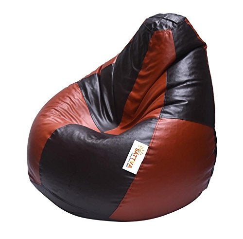 SATTVA Classy.Elegant.Stylish Sattva Classic Bean Bag Cover Without Beans XXXL Size Brown Tan Check  - Image 3