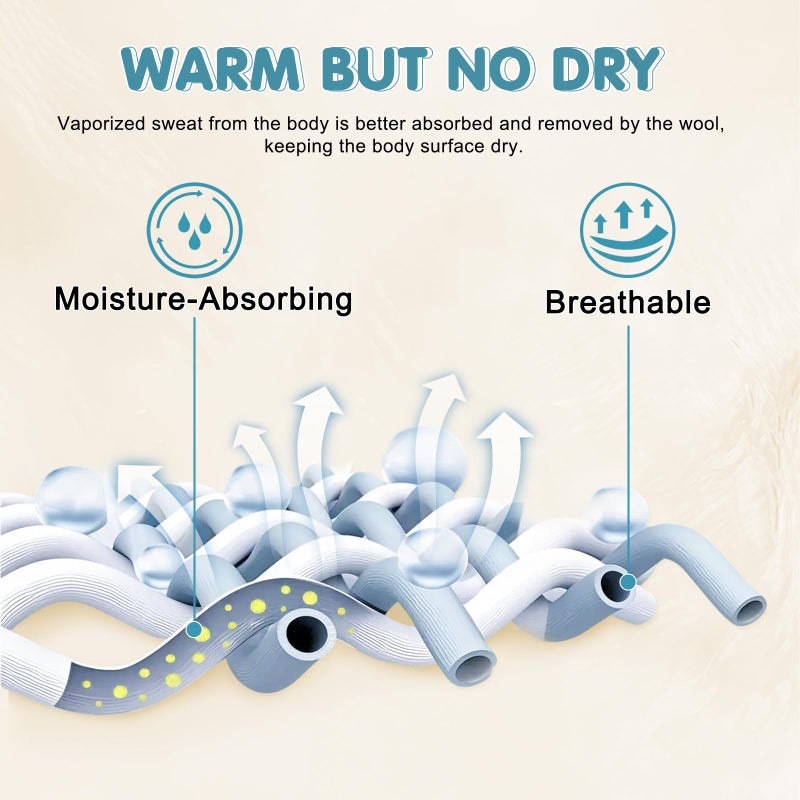 YOUR MOON Luxurious All Season Wool Comforter Twin Size, 100% Natural Australian Wool Filling, Hypoallergenic Comforter Duvet Insert, Noiseless Cotton Shell (White) - Image 3