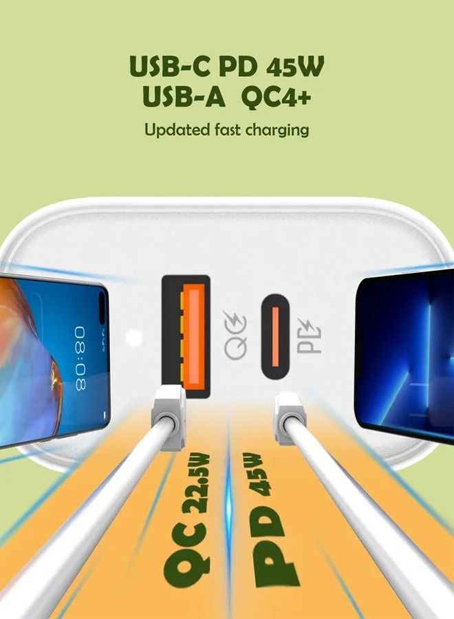 LDNIO شاحن USB C بمنفذ USB C بقدرة 45 وات مدمج للغاية ومنفذ مزدوج لأجهزة MacBook Pro/Air وiPad Pro وGalaxy S22+/S21 وDell XPS 13 وNote 20/10+ وiPhone 13/Pro وPixel والمزيد - Image 4