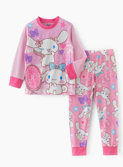 babyqlo Cute bunnies printed cotton top with pajama sets for girls
