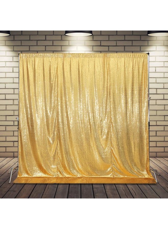 SquarePie Sequin Backdrop Curtain Not See Through Background for Wedding Party 6FT x 6FT Gold - Image 4