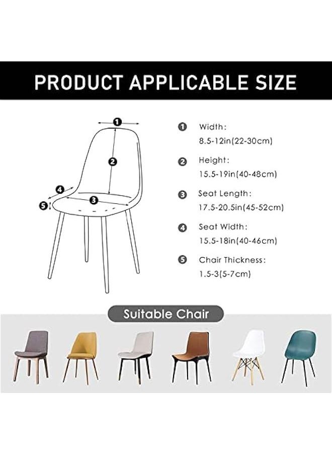 Generic Waterproof Shell Chair Covers,Stretch Dining Chair Cover Mid Century Modern Style Chair Slipcovers Jacquard Removable Washable Universal Armless Chair Protector for Home Kitchen,Camel,Set of 2  - Image 3