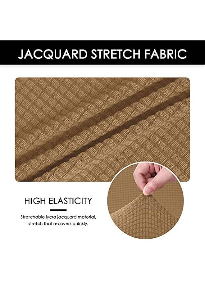 Generic Waterproof Shell Chair Covers,Stretch Dining Chair Cover Mid Century Modern Style Chair Slipcovers Jacquard Removable Washable Universal Armless Chair Protector for Home Kitchen,Camel,Set of 2  - Image 4