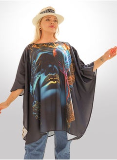 Zmurud Autumn poncho - printed  - Image 1