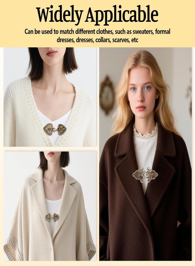 BharatBazaar 4PCS Cinch Clip for Shirt, Vintage Alloy Cardigan Clip Set, Elegant Hollow-Out Design Sweater Clips for Women and Dress Cinching, Antique Gold Finish, Waist Adjustable Clips for Women - Image 5